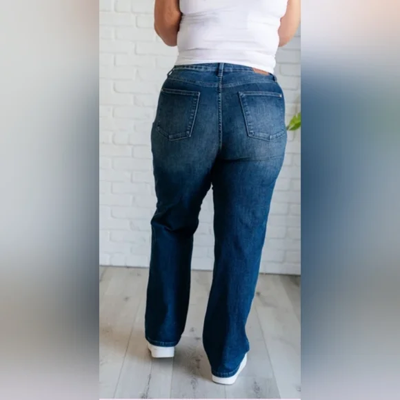 Judy Blue MR Tummy Control Classic Dark Wash Straight Fit Jeans Various NEW - Picture 14 of 16